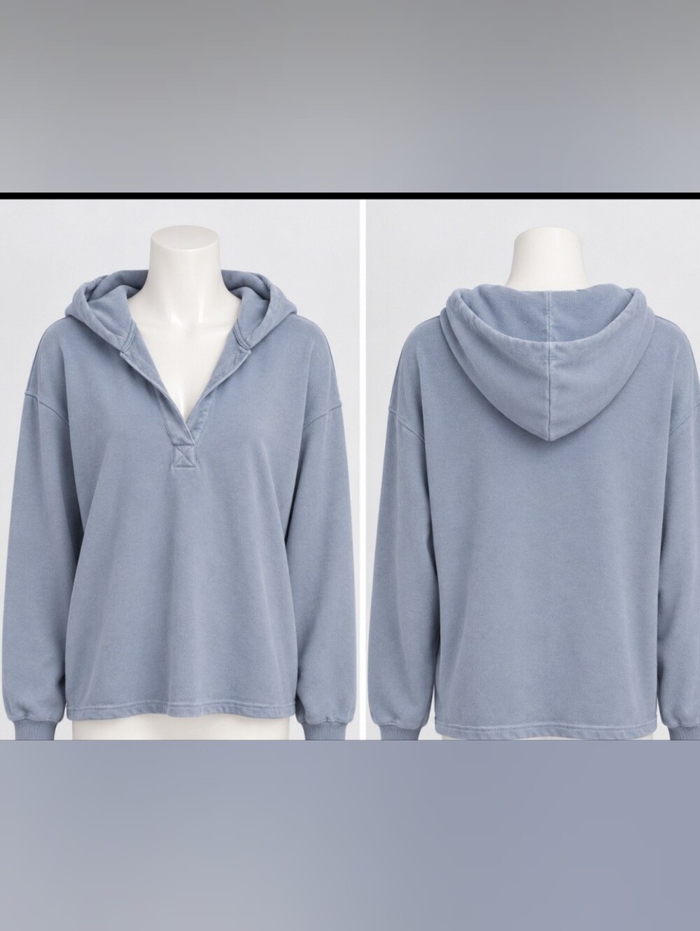 Yogalicious Light Blue Hooded Pullover Sweater